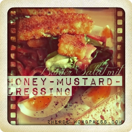 Bunter Salat mit Honey-Mustard-Dressing